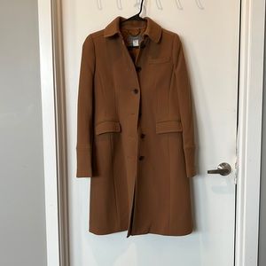 Camel button down coat